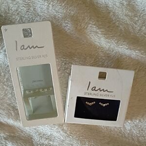 I am Sterling Silver 925 Cubic Zirconia Earrings - Silver